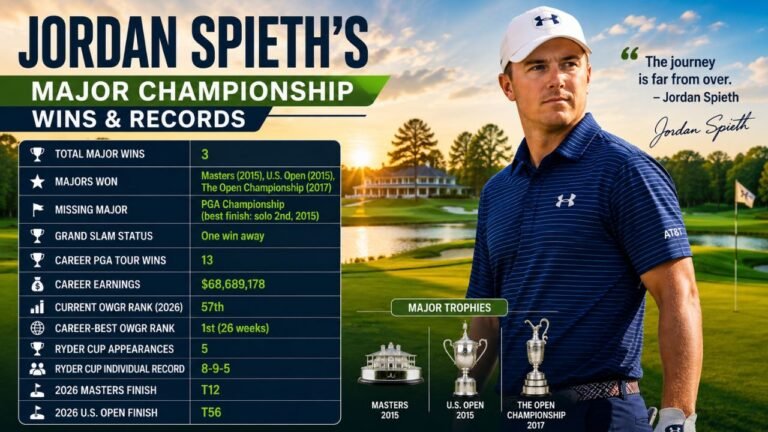 Jordan Spieth Majors: Every Win & the Missing PGA Title