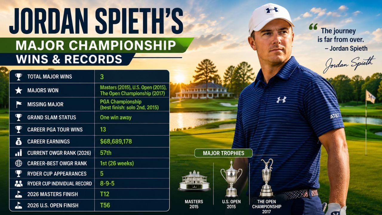 Jordan Spieth Majors: Every Win & the Missing PGA Title